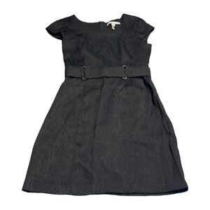 Max & Cleo Fit & Flare Dress Girls 4 Textured Belted Cap Sleeve Square Neck